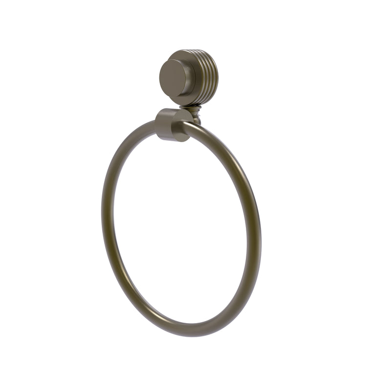 Allied Brass Venus Collection Towel Ring with Groovy Accent 416G-ABR