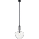 Kichler Everly 19.75" 1 Light Bell Pendant Clear Glass Black 42046BK