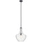 Kichler Everly 19.75" 1 Light Bell Pendant Clear Glass Black 42046BK