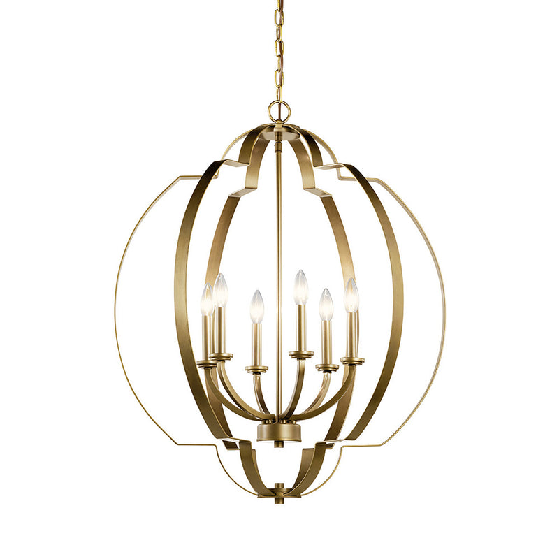 Kichler Voleta 27.75" 6 Light Foyer Chandelier Natural Brass 42139NBR