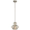 Kichler Everly 9.25" 1 Light Mini Schoolhouse Pendant Mercury Glass Brushed Nickel 42167NIMER