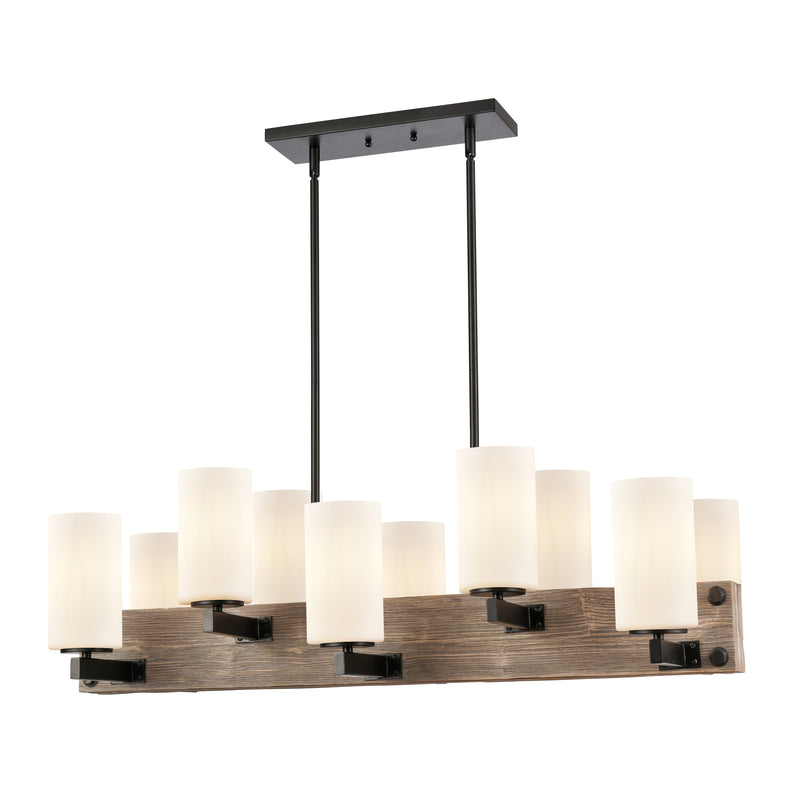 Diego Island Light shown in the Matte Black finish with a White shade