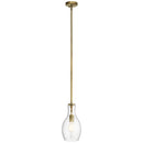 Kichler Everly 13.75" 1 Light Hour Glass Pendant Clear Glass Natural Brass 42456NBR