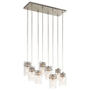 Kichler Brinley 25.5" 8 Light Linear Chandelier with Clear Glass Brushed Nickel 42890NI