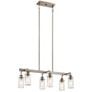 Kichler Braelyn 11.25" 6 Light Linear Chandelier with Clear Seeded Glass Classic Pewter 43059CLP