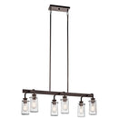 Kichler Braelyn 11.25" 6 Light Linear Chandelier with Clear Seeded Glass Olde Bronze 43059OZ