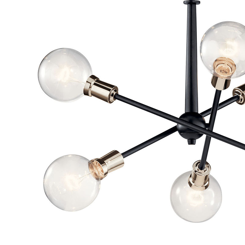 Kichler Armstrong 6 Light Chandelier Black 43095BK