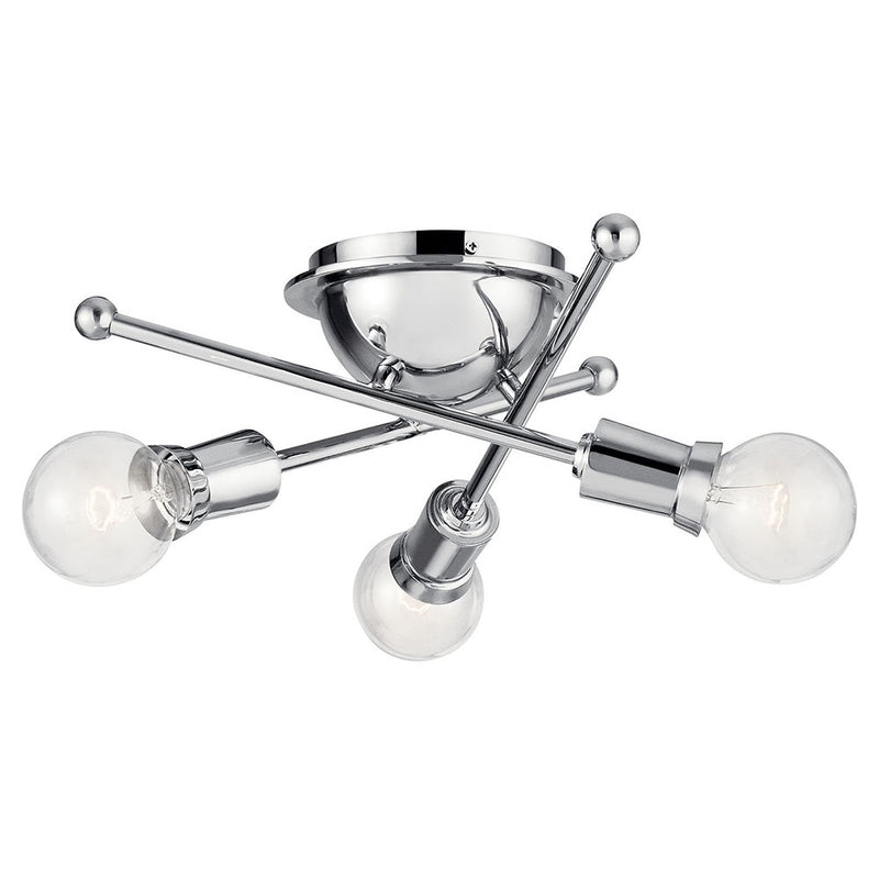 Kichler Armstrong 3 Light Flush Mount Chrome 43196CH