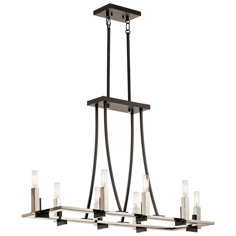 Kichler Bensimone Linear 8 Light Chandelier Black 43292BK