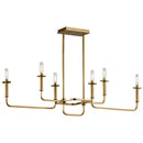 Kichler Alden 6 Light Linear Chandelier Natural Brass 43362NBR