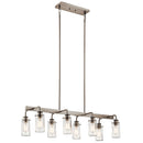 Kichler Braelyn 11.25" 8 Light Linear Chandelier with Clear Seeded Glass Classic Pewter 43457CLP