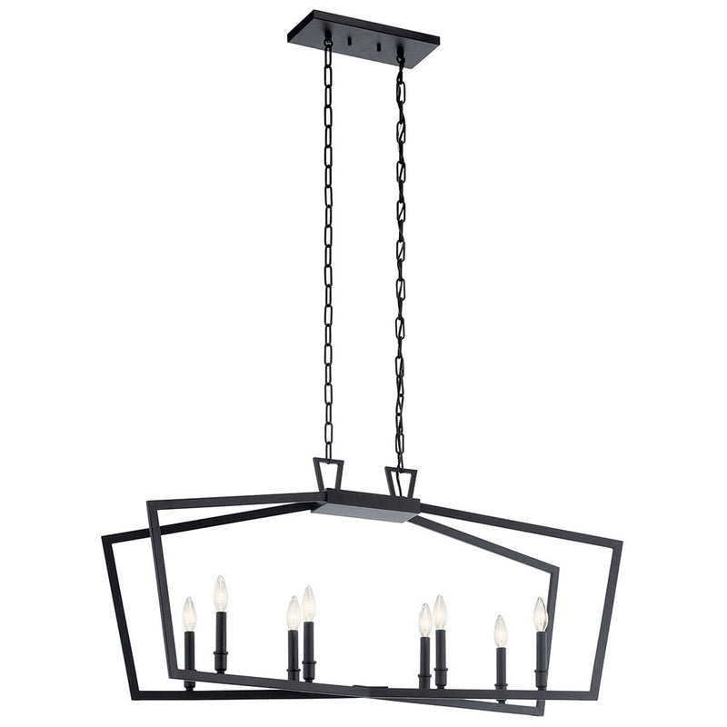 Kichler Abbotswell 8 Light Linear Chandelier Black 43494BK