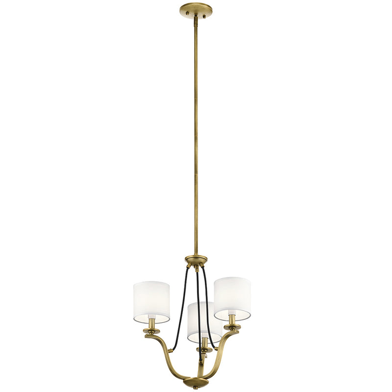 Kichler Thisbe 18" 3 Light Mini Chandelier Natural Brass 43531NBR