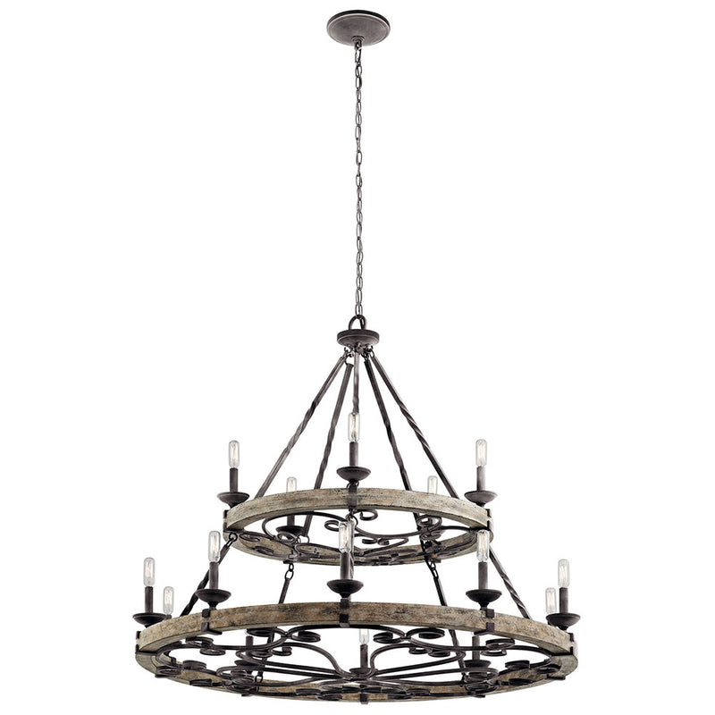 Kichler Taulbee 15 Light Chandelier Weathered Zinc 43826WZC