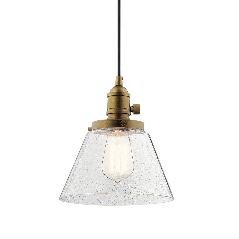 Kichler Avery 1 Light Cone Mini Pendant Natural Brass 43851NBR