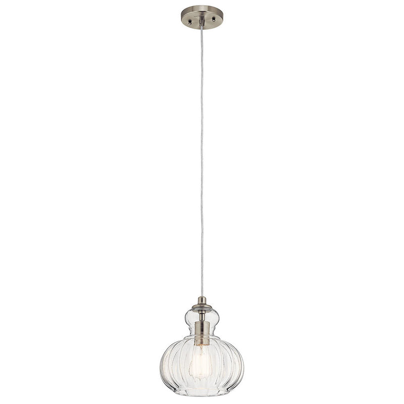 Kichler Riviera 8.75" 1 Light Mini Pendant Brushed Nickel 43956NI