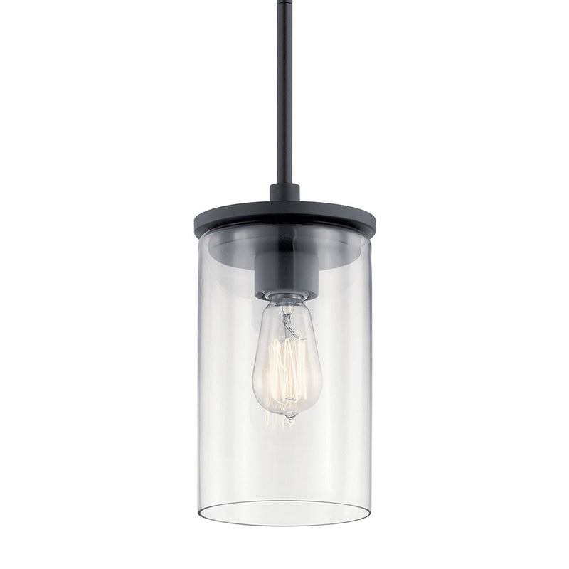 Kichler Crosby 1 Light Mini Pendant Black 43996BK