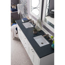 James Martin Palisades 72" Double Vanity Bright White with 3 cm Charcoal Soapstone Quartz Top 527-V72-BW-3CSP