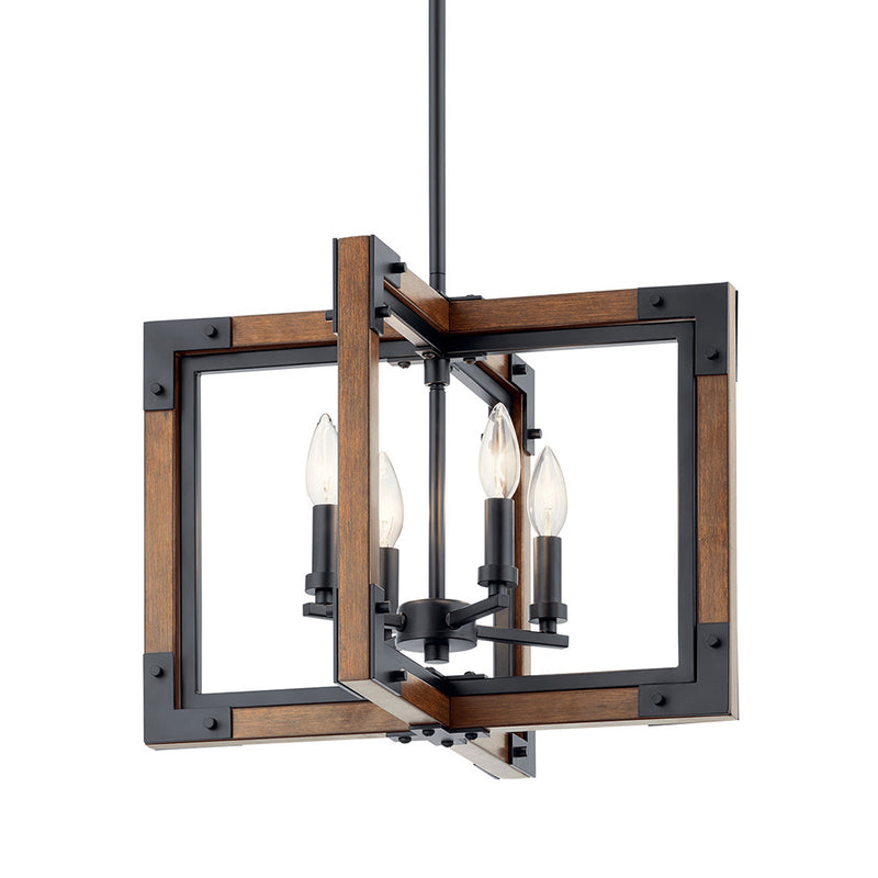 Kichler Marimount 14" 4 Light Convertible Chandelier and Semi Flush with Clear Glass Auburn Stained 44046AUB