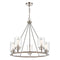 Mila Chandelier shown in the Black Satin Nickel finish with a Clear shade