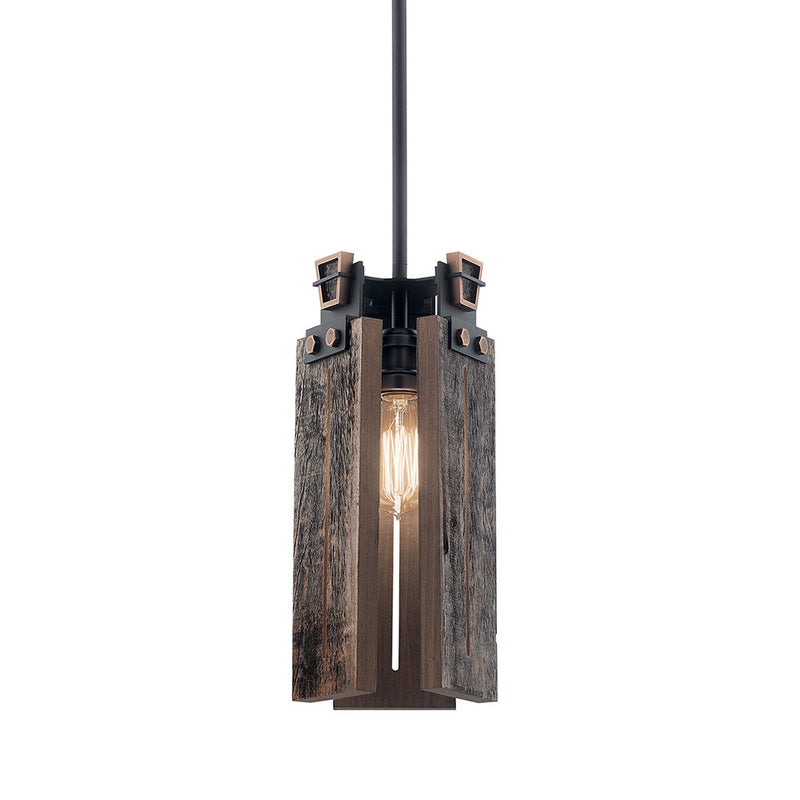 Kichler Ridgewood 14.25" 1 Light Mini Pendant Textured Black 44182BKT