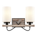 Paladin Bath Vanity Light shown in the Matte Black finish with a White shade