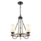 Paladin Mini Chandelier shown in the Matte Black finish with a White shade