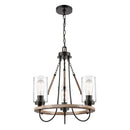 Paladin Mini Chandelier shown in the Matte Black finish with a Clear shade