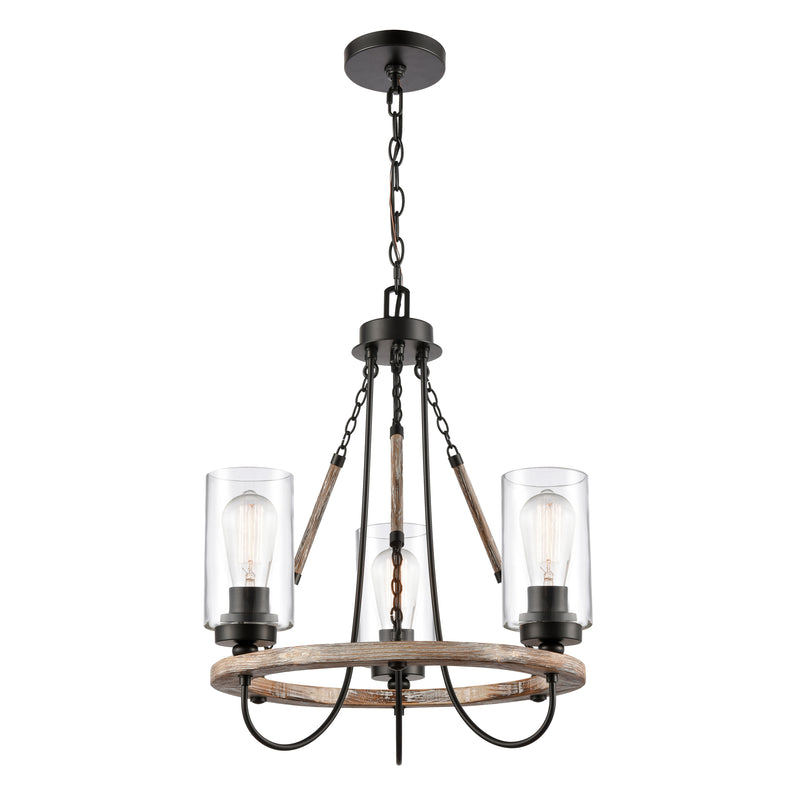 Paladin Mini Chandelier shown in the Matte Black finish with a Clear shade