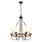 Paladin Chandelier shown in the Matte Black finish with a White shade