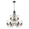 Paladin Chandelier shown in the Matte Black finish with a Seedy shade