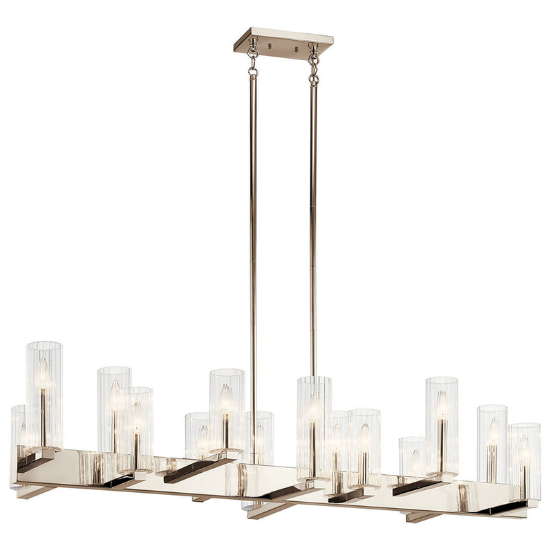 Kichler Cleara 14 Light Linear Chandelier Polished Nickel 44317PN