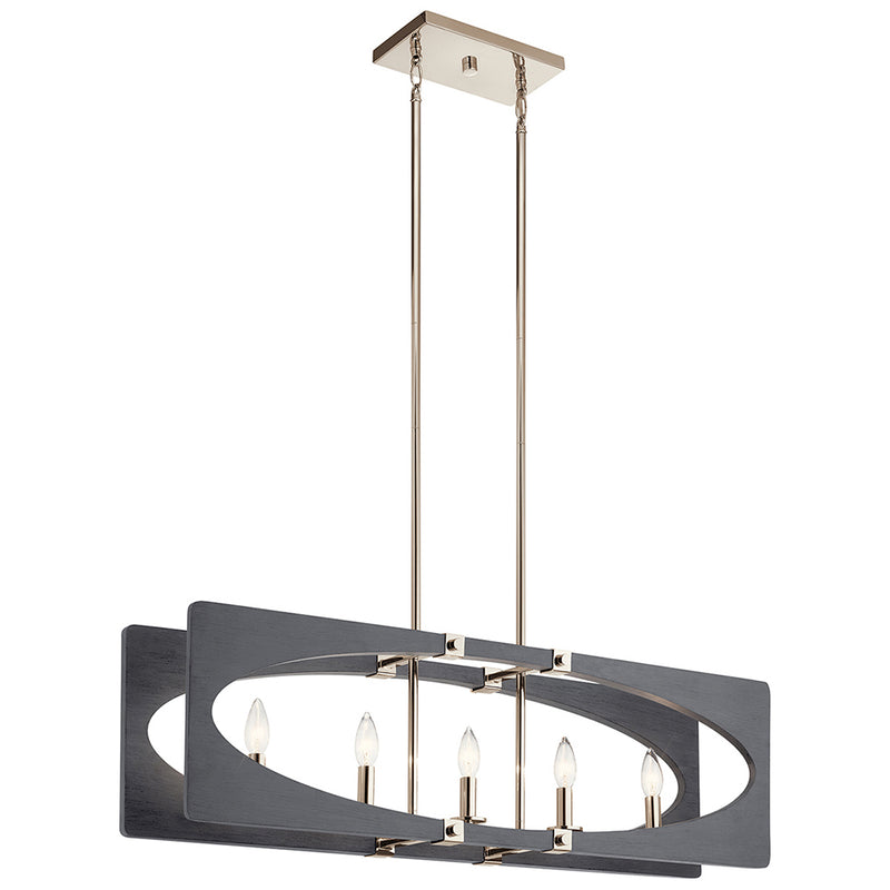 Kichler Alscar 5 Light Linear Chandelier Driftwood Gray 44361DWG