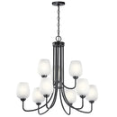 Kichler Valserrano 31.75" 9 Light 2 Tier Chandelier Black 44378BK