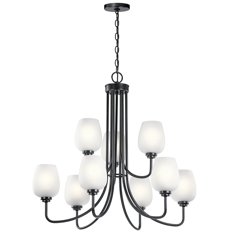 Kichler Valserrano 31.75" 9 Light 2 Tier Chandelier Black 44378BK