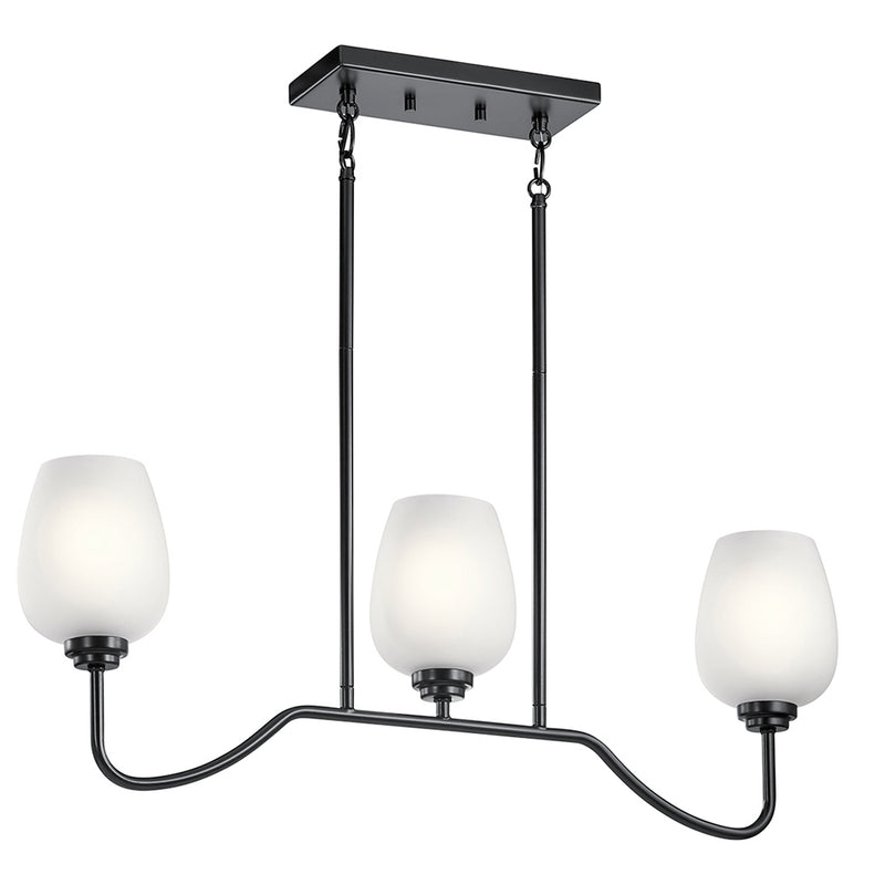 Kichler Valserrano 31" 3 Light Linear Chandelier Black 44379BK