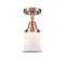 Canton Flush Mount shown in the Antique Copper finish with a Matte White shade