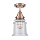 Canton Flush Mount shown in the Antique Copper finish with a Seedy shade