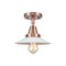 Halophane Flush Mount shown in the Antique Copper finish with a Matte White Halophane shade
