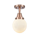 Beacon Flush Mount shown in the Antique Copper finish with a Matte White shade