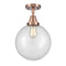 Beacon Flush Mount shown in the Antique Copper finish with a Clear shade