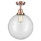 Beacon Flush Mount shown in the Antique Copper finish with a Clear shade