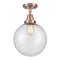 Beacon Flush Mount shown in the Antique Copper finish with a Seedy shade