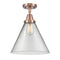 Cone Flush Mount shown in the Antique Copper finish with a Clear shade