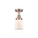 Bell Flush Mount shown in the Antique Copper finish with a Matte White shade