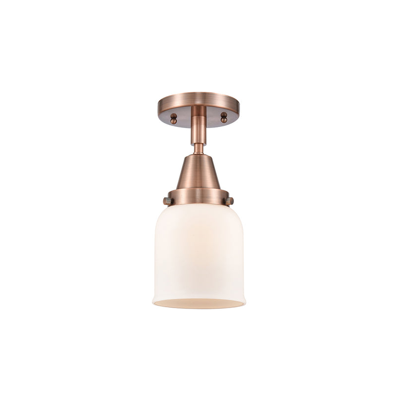 Bell Flush Mount shown in the Antique Copper finish with a Matte White shade