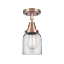 Bell Flush Mount shown in the Antique Copper finish with a Clear shade