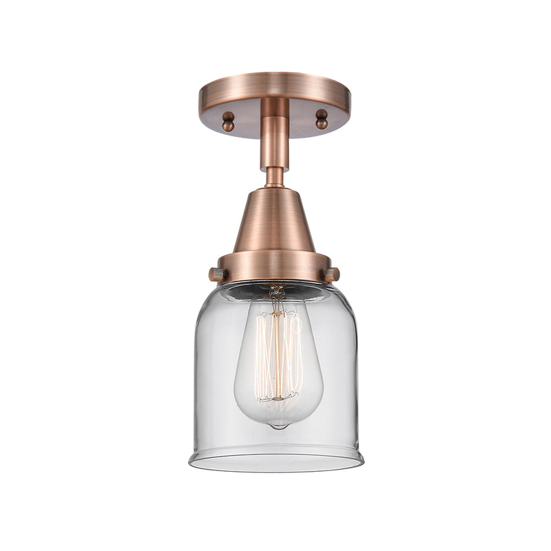 Bell Flush Mount shown in the Antique Copper finish with a Clear shade