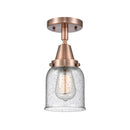 Bell Flush Mount shown in the Antique Copper finish with a Seedy shade