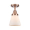 Cone Flush Mount shown in the Antique Copper finish with a Matte White shade